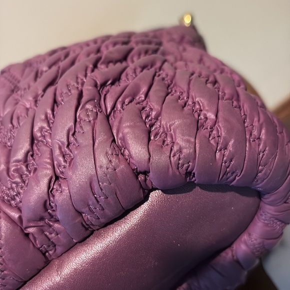 Coach Madison Sophia quilted Satchel shoulder bag dark purple excellent Cond - Picture 12 of 16